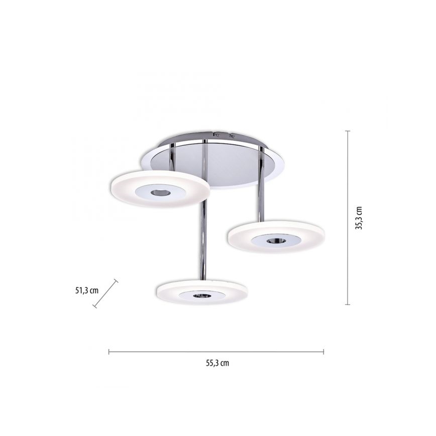 Paul Neuhaus 6446-55 - LED Stmívatelný přisazený lustr ADALI 3xLED/13W/230V