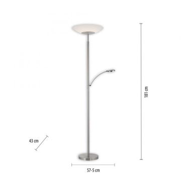 Paul Neuhaus 655-55 - LED Stmívatelná stojací lampa ALFRED 1xLED/28W+1xLED/4W/230V chrom