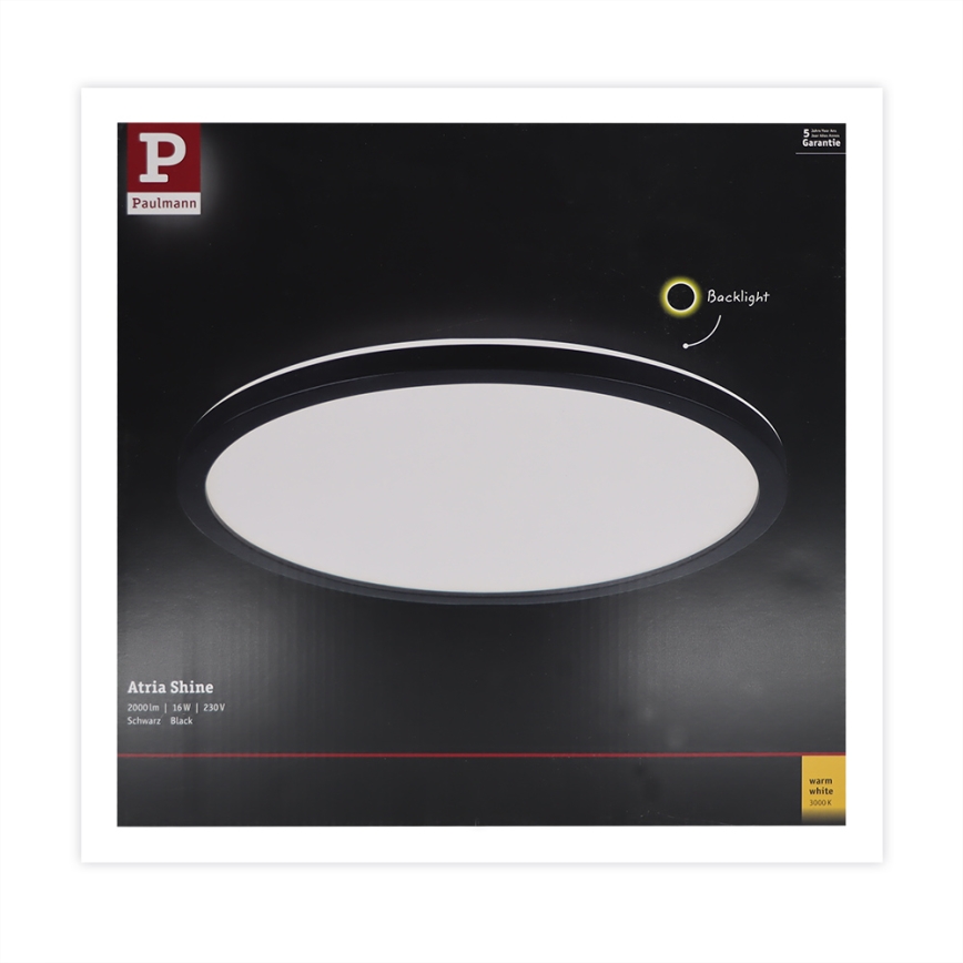 Paulmann 70998 - LED/16W Stropní svítidlo ATRIA 230V černá