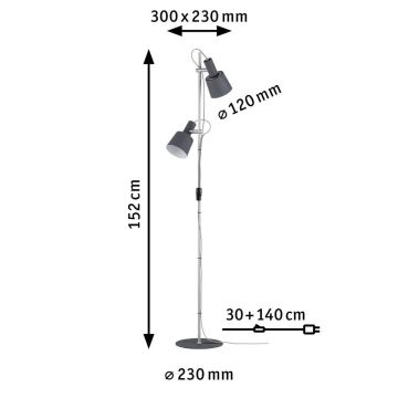 Paulmann 79690 - 2xE14/20W Stojací lampa NEORDIC HALDAR 230V