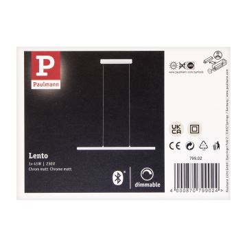 Paulmann 79902 - LED/43W Stmívatelný lustr na lanku SMART LENTO 230V 2700-6000K