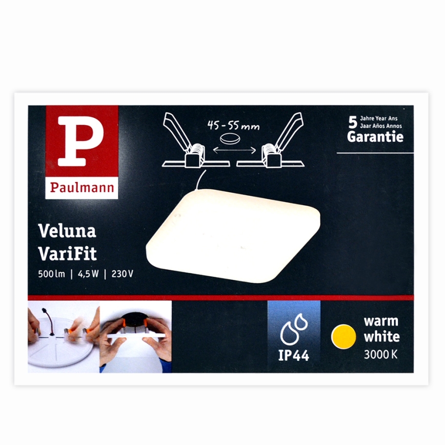 Paulmann 92393 - LED/4,5W IP44 Koupelnové podhledové svítidlo VARIFIT 230V