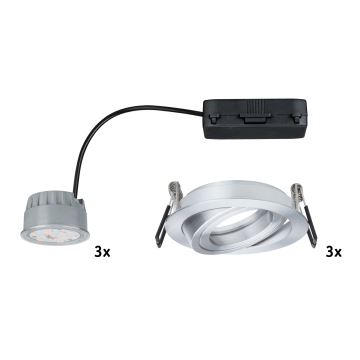 Paulmann 92817 - SADA 3xLED/7W IP23 Stmívatelné koupelnové podhledové svítidlo COIN 230V