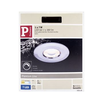 Paulmann 92848 - LED/7W IP65 Koupelnové podhledové svítidlo COIN 230V