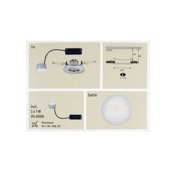 Paulmann 92848 - LED/7W IP65 Koupelnové podhledové svítidlo COIN 230V