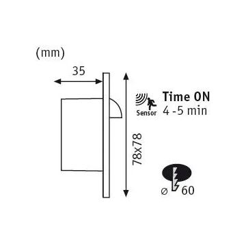 Paulmann 92923 - LED/1,1W Schodišťové svítidlo se senzorem WAND 230V 2700K