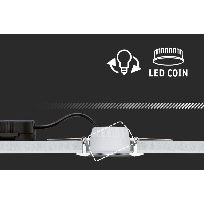 Paulmann 93080 - SADA 3xLED/6W IP23 Stmívatelné koupelnové podhledové svítidlo COIN 230V