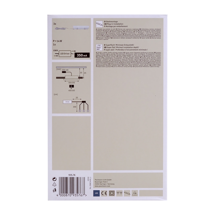 Paulmann 93576 - SADA 3x LED Podhledové svítidlo 3xLED/3,6W/230V