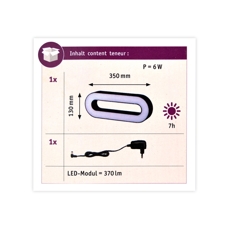 Paulmann 93933 - LED/6W IP44 Stmívatelná venkovní přenosná lampa MOVAL 230V