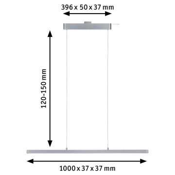 Paulmann 95578 - LED/40W Stmívatelný lustr na lanku URAIL LENTO 230V 2700-6500K