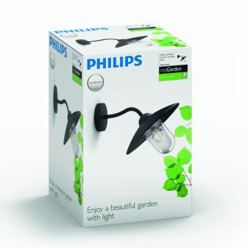 Philips 01643/30/PN - Venkovní nástěnné svítidlo HAMMOCK 1xE27/60W/230V IP44