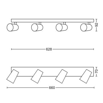 Philips 50574/31/PN - LED Bodové svítidlo MYLIVING PAISLEY 4xGU10/4,6W/230V