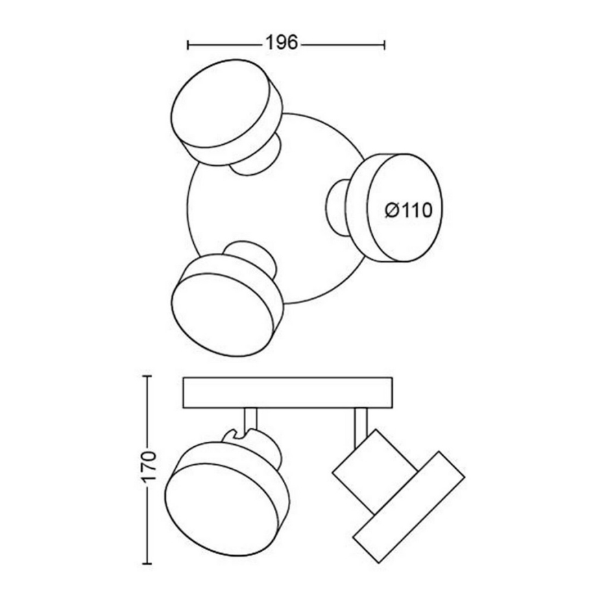 Philips - LED Bodové svítidlo 3xLED/4,5W/230V