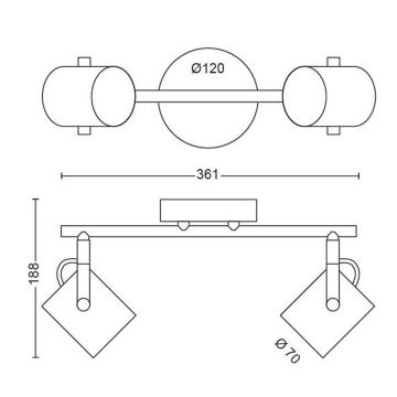 Philips 50662/14/P0 - LED Bodové svítidlo BYRE 2xLED/4,3W/230V 2200/2500/2700K