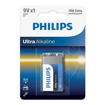 Philips 6LR61E1B/10 - Alkalická baterie 6LR61 ULTRA ALKALINE 9V 600mAh