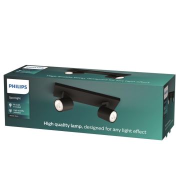 Philips - Bodové svítidlo RUNNER 2xGU10/20W/230V černá