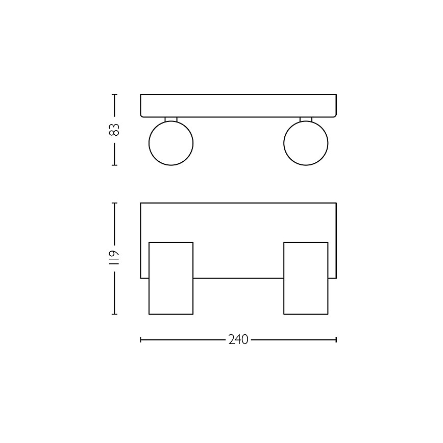 Philips - Koupelnové bodové svítidlo IDRIS 2xGU10/5W/230V IP44 černá