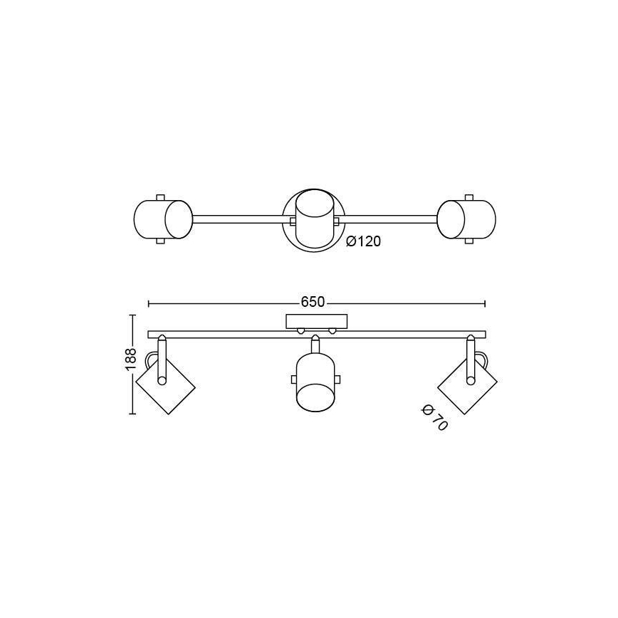 Philips - LED Bodové svítidlo SCENE SWITCH BYRE 3xLED/4,3W/230V 2200/2500/2700K