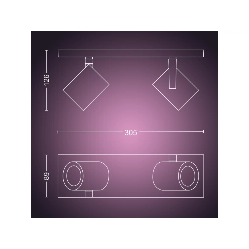 Philips - LED RGBW Stmívatelné bodové svítidlo Hue ARGENTA 2xGU10/4,2W/230V 2000-6500K