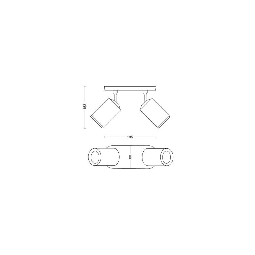 Philips - LED RGBW Stmívatelné bodové svítidlo Hue FUGATO 2xGU10/4,2W/230V 2000-6500K bílá