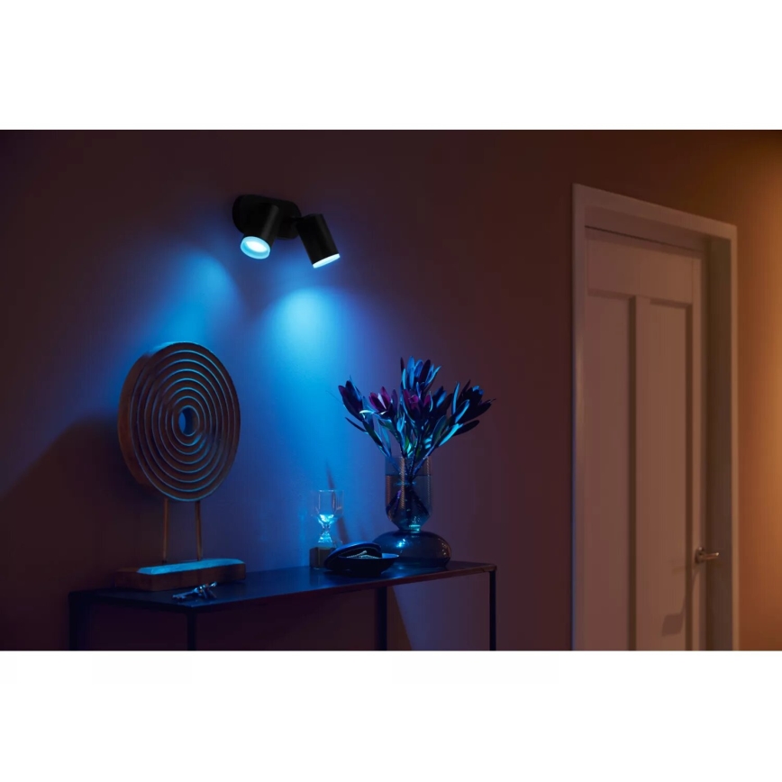 Philips - LED RGBW Stmívatelné bodové svítidlo Hue FUGATO 2xGU10/4,2W/230V 2000-6500K černá