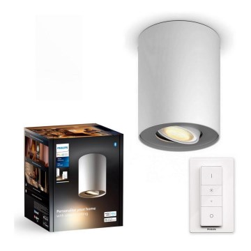 Philips - LED Stmívatelné bodové svítidlo Hue PILLAR 1xGU10/4,2W/230V 2200-6500K + dálkové ovládání bílá