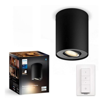 Philips - LED Stmívatelné bodové svítidlo Hue PILLAR 1xGU10/4,2W/230V 2200-6500K + dálkové ovládání černá