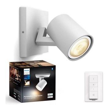 Philips - LED Stmívatelné bodové svítidlo Hue RUNNER 1xGU10/4,2W/230V 2200-6500K + dálkové ovládání bílá