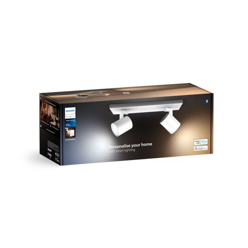 Philips - LED Stmívatelné bodové svítidlo Hue RUNNER 2xGU10/4,2W/230V 2200-6500K + dálkové ovládání bílá