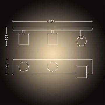 Philips - LED Stmívatelné bodové svítidlo Hue RUNNER 3xGU10/4,2W/230V 2200-6500K + dálkové ovládání bílá