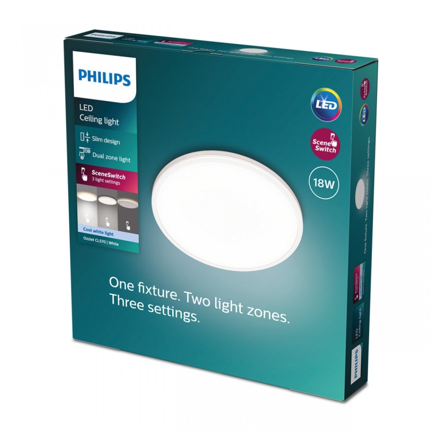 Philips - LED Stmívatelné stropní svítidlo SCENE SWITCH LED/18W/230V pr. 30 cm 4000K bílá