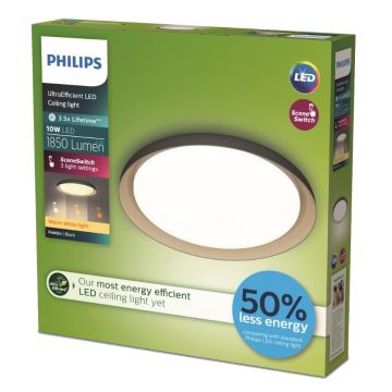 Philips - LED Stmívatelné stropní svítidlo PEBBLO SCENE SWITCH LED/10W/230V 2700K černá
