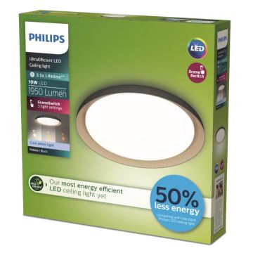 Philips - LED Stmívatelné stropní svítidlo PEBBLO SCENE SWITCH LED/10W/230V 4000K černá