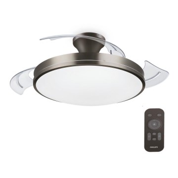 Philips-LED Stropní svítidlo s ventilátorem BLISS LED/35W/230V 5500/4000/2700K nikl + dálkové ovládání