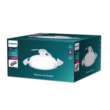 Philips - LED Stropní svítidlo s ventilátorem BLISS LED/35W/230V 5500/4000/2700K bílá + dálkové ovládání