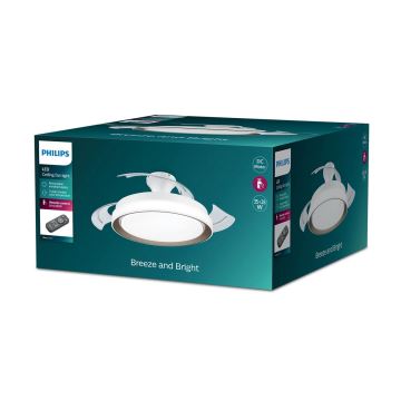 Philips-LED Stropní svítidlo s ventilátorem LED/35W/230V 5500/4000/2700K + dálkové ovládání zlatá