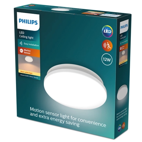 Philips - LED Stropní svítidlo se senzorem ACUNA LED/12W/230V 2700K