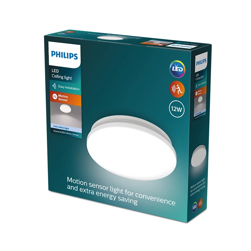 Philips - LED Stropní svítidlo se senzorem ACUNA LED/12W/230V 4000K