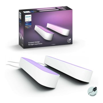 Philips - SADA 2x LED RGB Stmívatelná stolní lampa Hue PLAY LED/6W/230V bílá