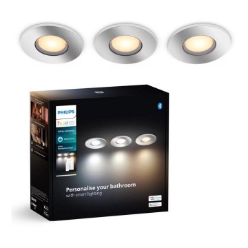 Philips - SADA 3x LED Stmívatelné koupelnové podhledové svítidlo Hue ADORE BATHROOM 1xGU10/4,2W/230V 2200-6500K IP44