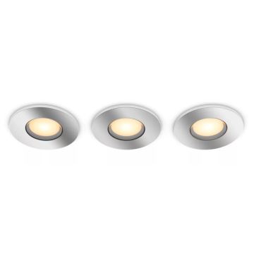 Philips - SADA 3x LED Stmívatelné koupelnové podhledové svítidlo Hue ADORE BATHROOM 1xGU10/4,2W/230V 2200-6500K IP44