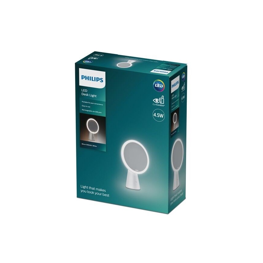 Philips - Stmívatelné kosmetické zrcátko s LED podsvícením MIRROR LED/4,5W/5V