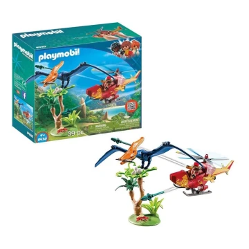 Playmobil - Dětská stavebnice vrtulník s Pterodactylem 39 ks