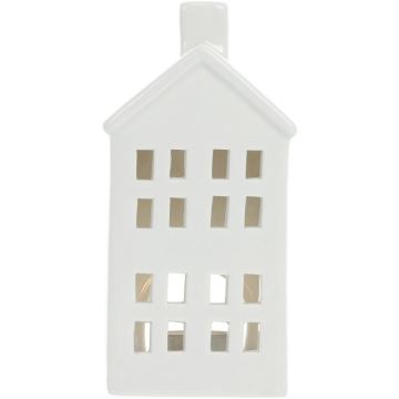 Porcelánový domek na svíčku 20,8 cm bílá