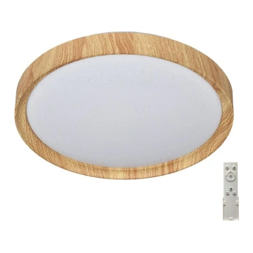 Prezent 71330 - LED Stmívatelné stropní svítidlo WOODEN LED/33W/230V 3000-6500K + dálkové ovládání