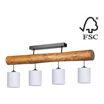 Přisazený lustr FORESTA 4xE27/25W/230V dub – FSC certifikováno