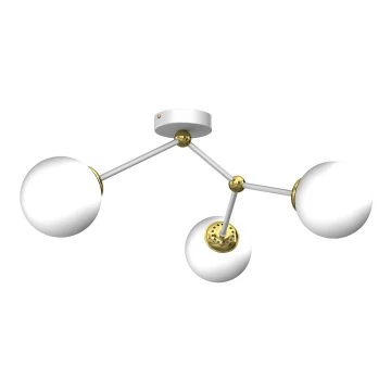 Přisazený lustr JOY 3xE14/40W/230V bílá/zlatá