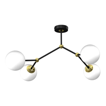 Přisazený lustr JOY 4xE14/40W/230V černá/zlatá