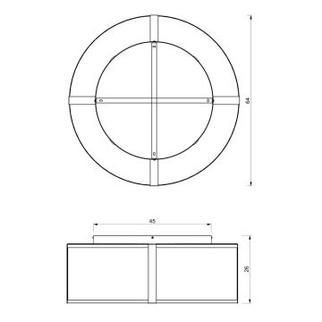 Přisazený lustr KAGA 5xE27/60W/230V černá/zlatá