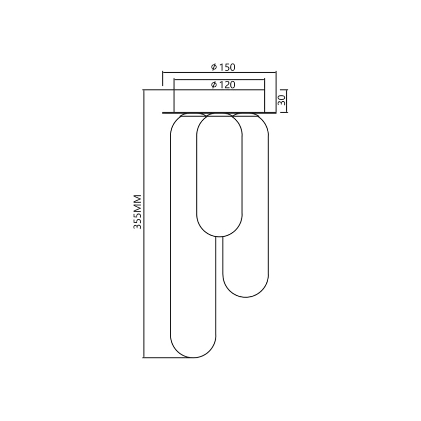 Přisazený lustr PAX 3xG9/9W/230V černá